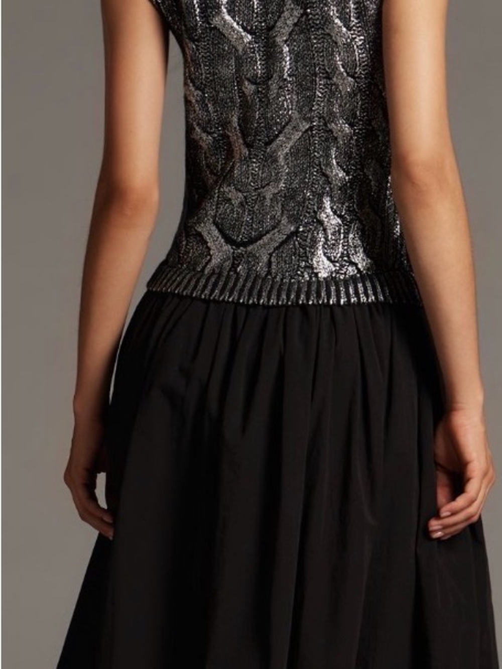 Anthropologie Black and Silver Midi Dress - Picture 3 of 9